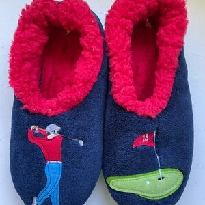 Men's Golf-Themed Slippers - Navy and Red